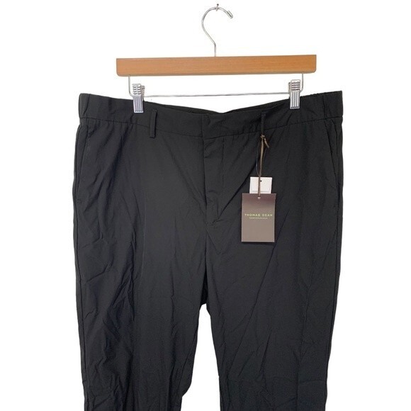 NWT Thomas Dean | Performance Nylon Blend Black Men’s Pants - Picture 5 of 11